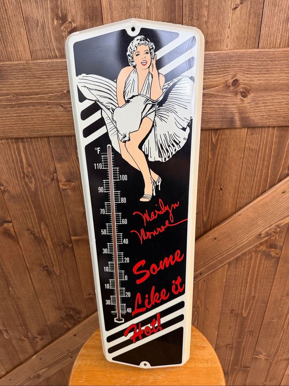Vintage Marilyn Monroe Some Like It Hot Large Metal Wall Thermometer Pin-Up (799